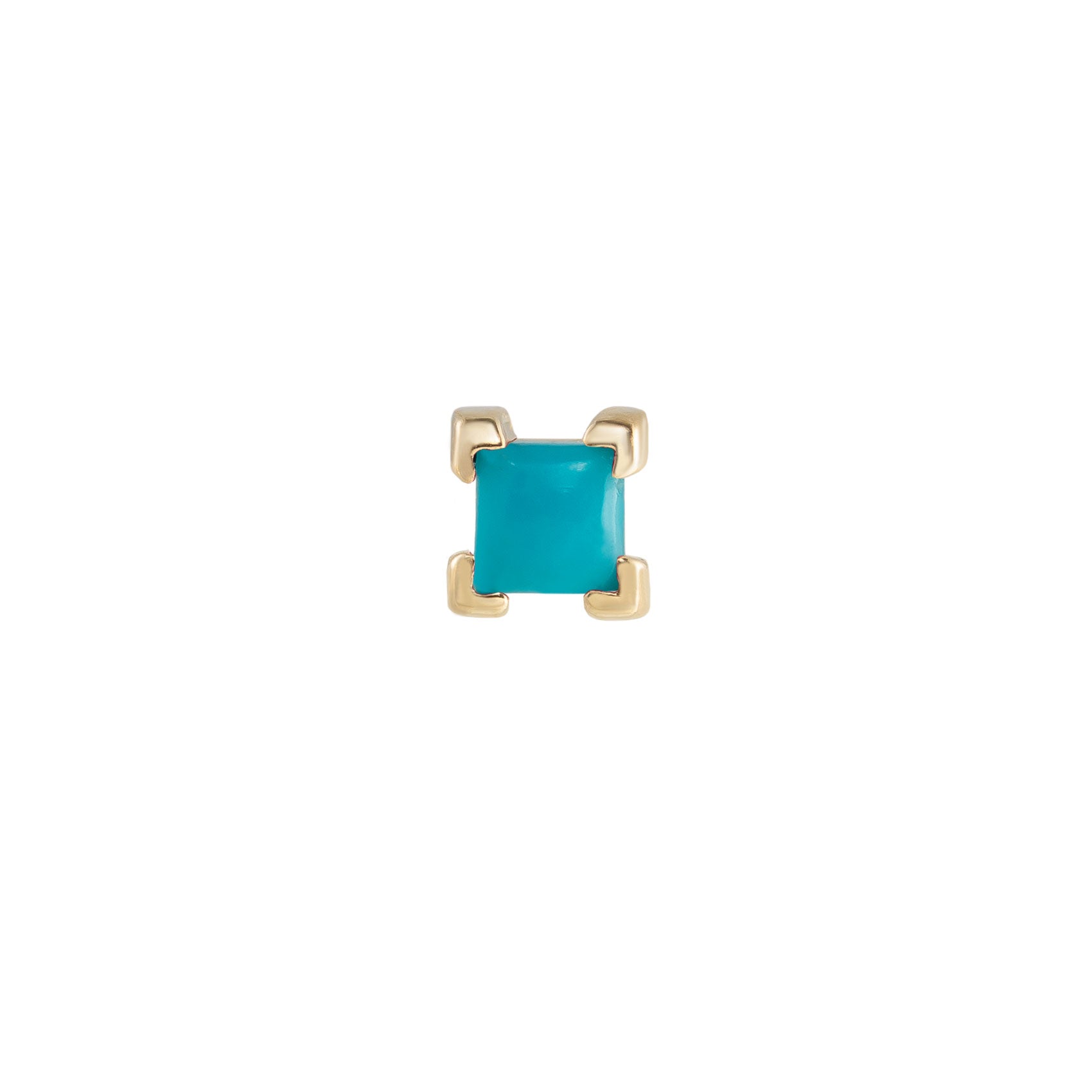 Métier by tomfoolery mini claw set princess cut stud turquoise