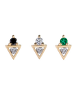 Métier by tomfoolery Az Tri Studs. Black Diamond, White Diamond, Emerald.
