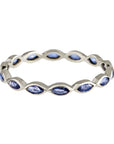 Metier by tomfoolery 9ct White Gold Blue Sapphire Full Eternity Rings. Marquise Cut.