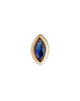 Metier by tomfoolery Mini Bezel Set Marquise Gemstone Studs 9ct YEllow Gold Blue Sapphire