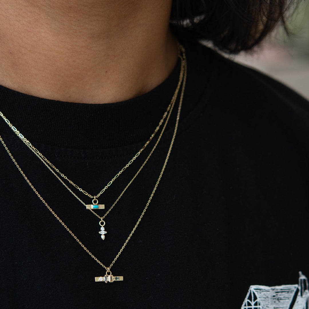Metier by tomfoolery Turquoise T Bar Pendant