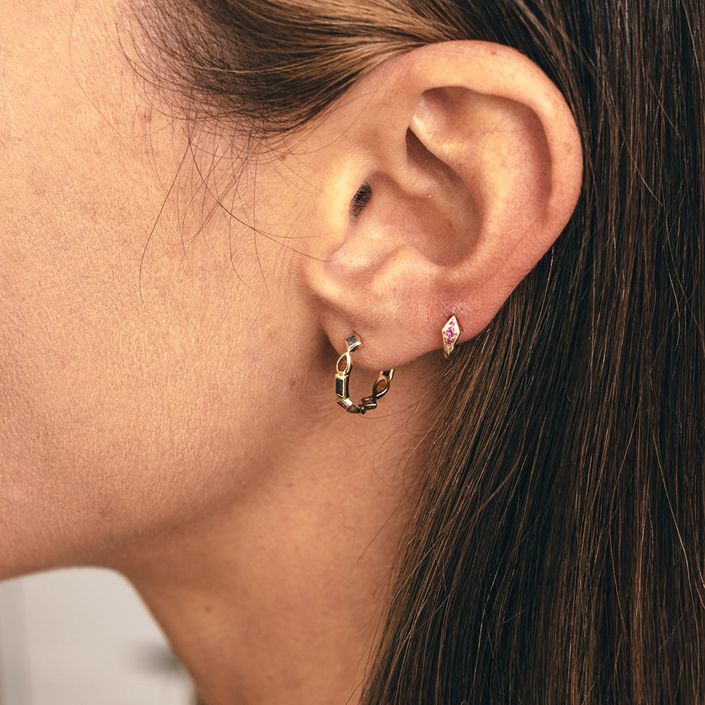 Métier by tomfoolery Petite Point Gemstone Huggie