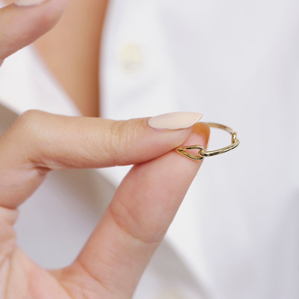 Metier by tomfoolery 9ct yellow gold London Ouvert Hexa Stacker Ring