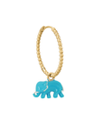 Turquoise Enamel Elephant Beaded Hoop