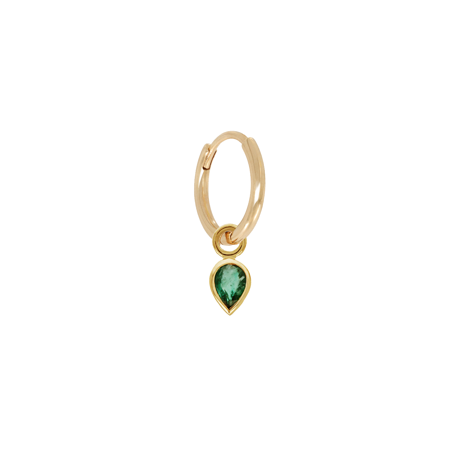 Métier by tomfoolery Original Clicker Hoop with Pear Cut Emerald Plaque