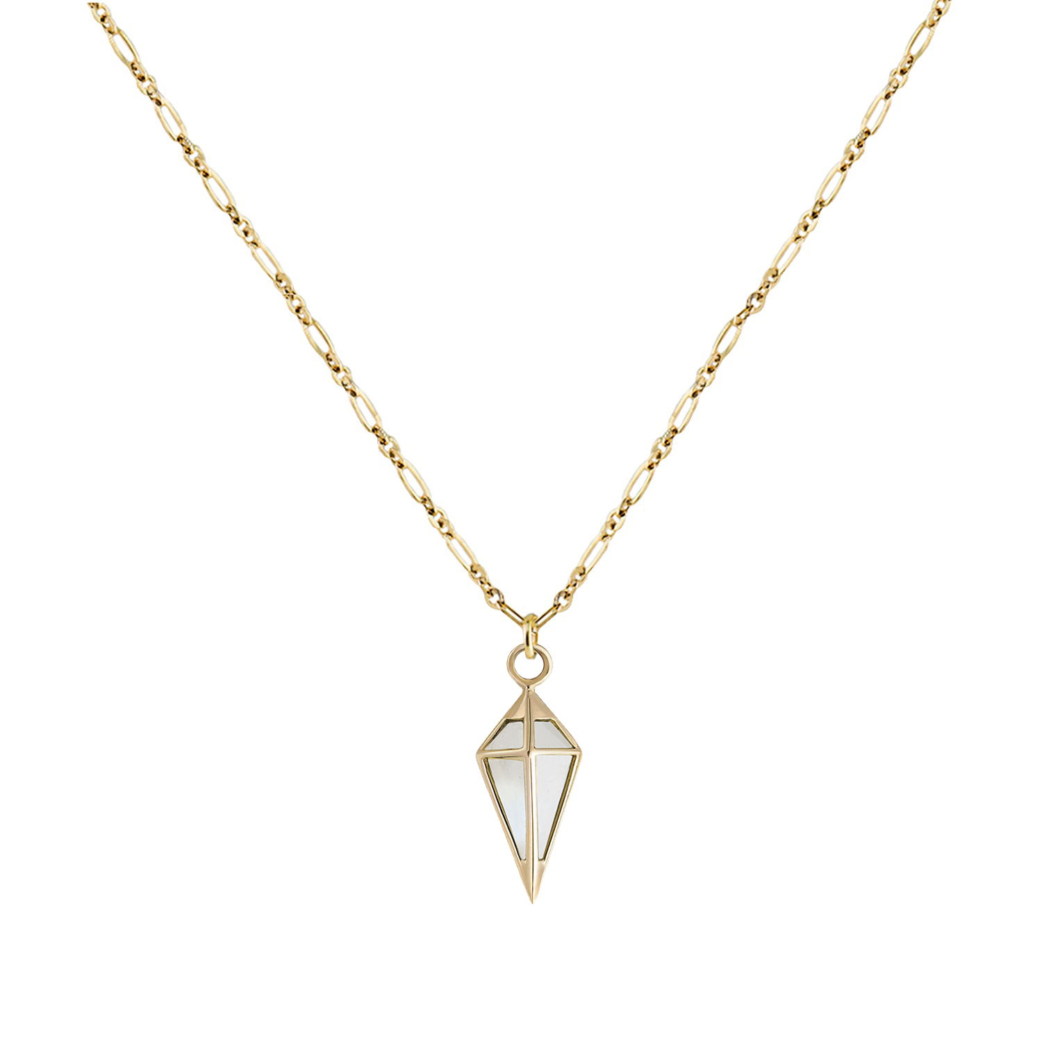 Métier by tomfoolery Roma Necklace with Moonstone Short Point Pendulum Plaque