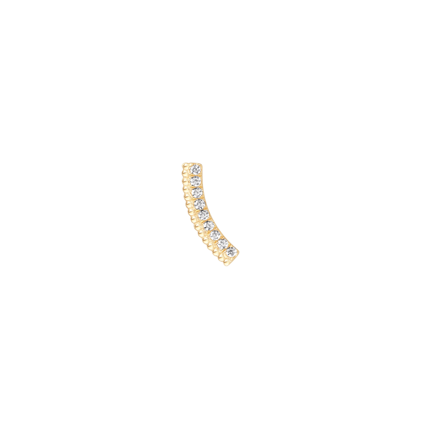 Métier by tomfoolery Diamond Didi Curve Bar Stud Yellow Gold White Diamonds