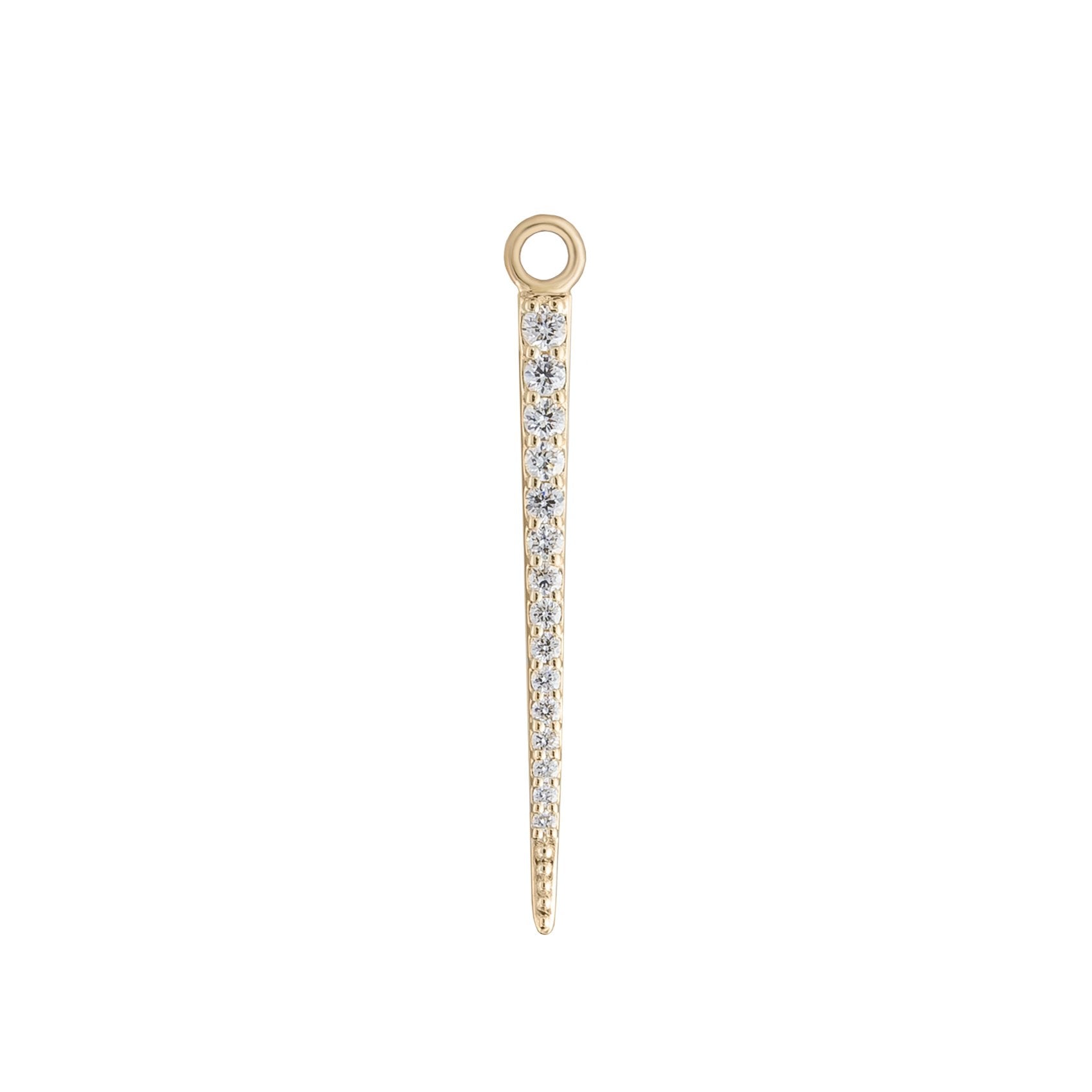Metier by tomfoolery Skinny Point Plaque Yellow Gold White Diamond