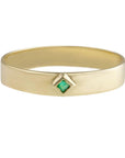 Metier by tomfoolery Emerald Flat Stacking Bands 9ct Yellow Gold Princess Cut Emerald