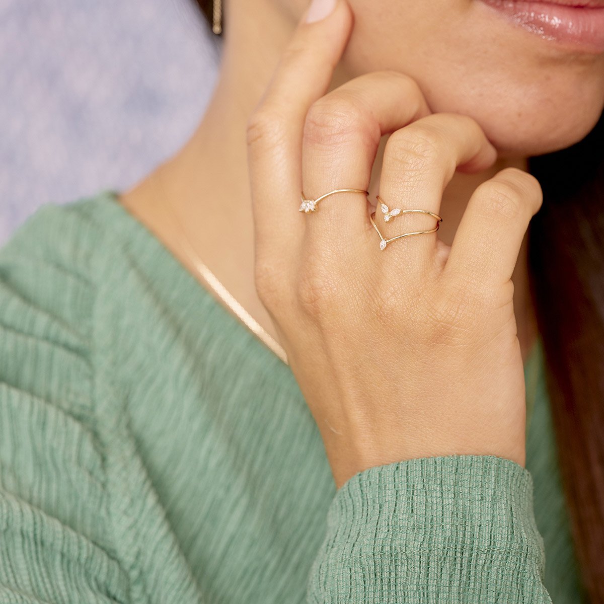 Stackable diamond rings yellow gold on sale