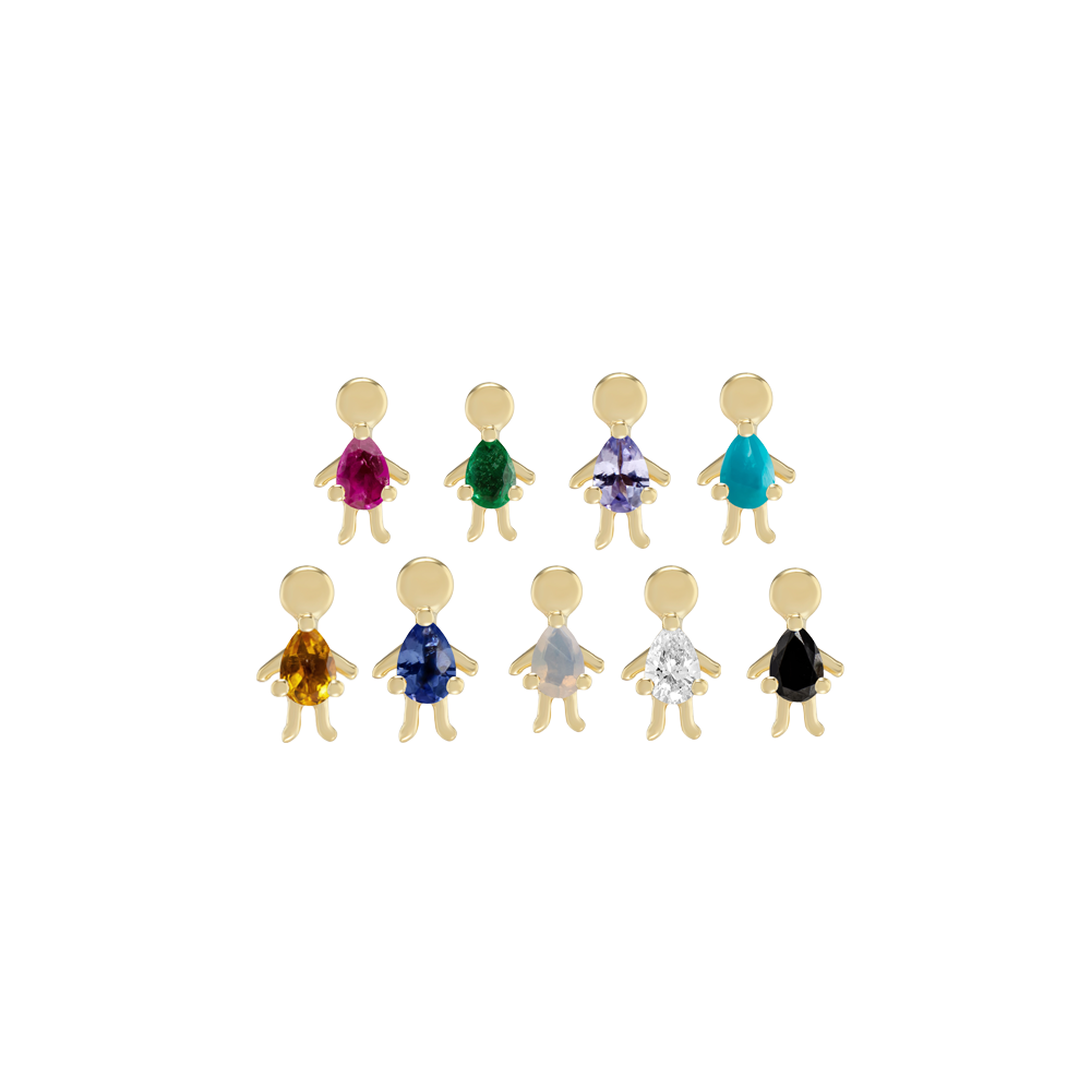 Mini Moi Pear Gemstone Studs