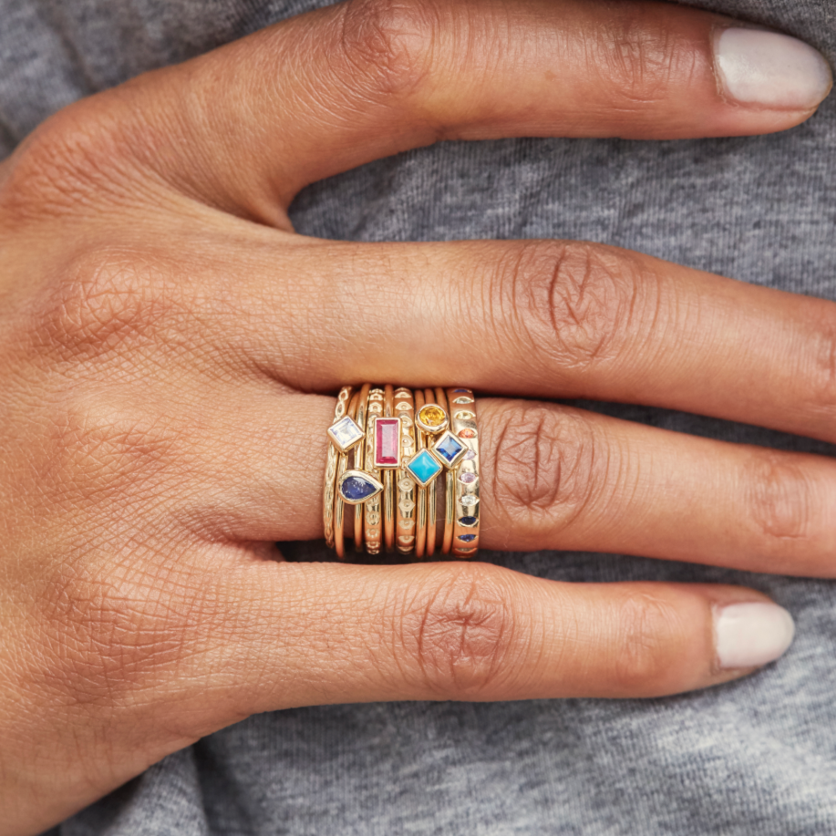 Stackable 2025 birthstone rings