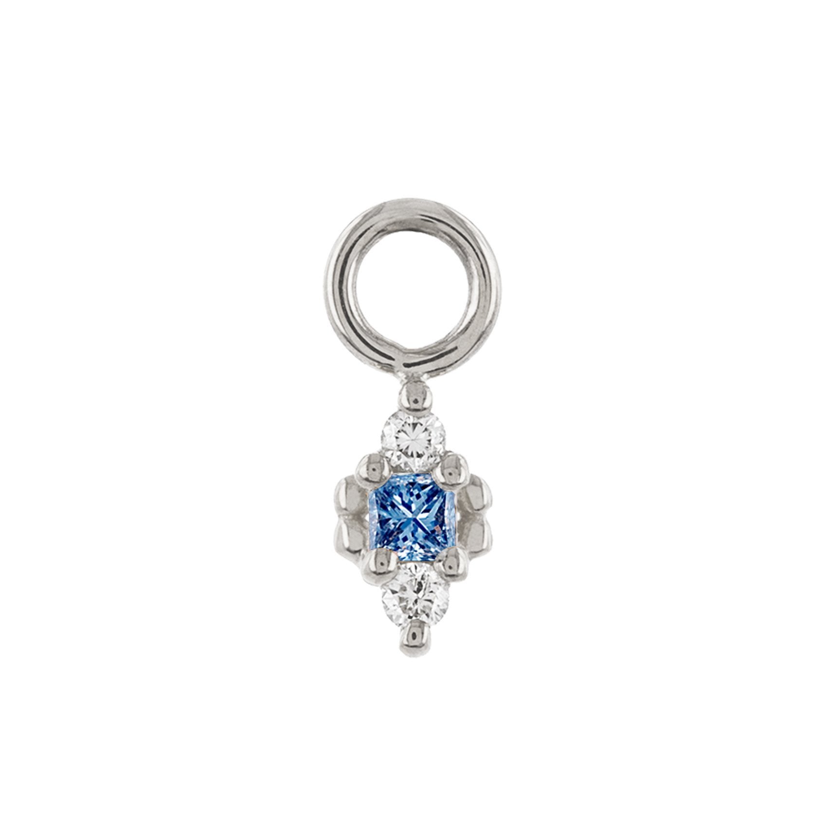 Metier by tomfoolery 9ct White Gold Dala 3 Plaque with White Diamonds and Blue Sapphire