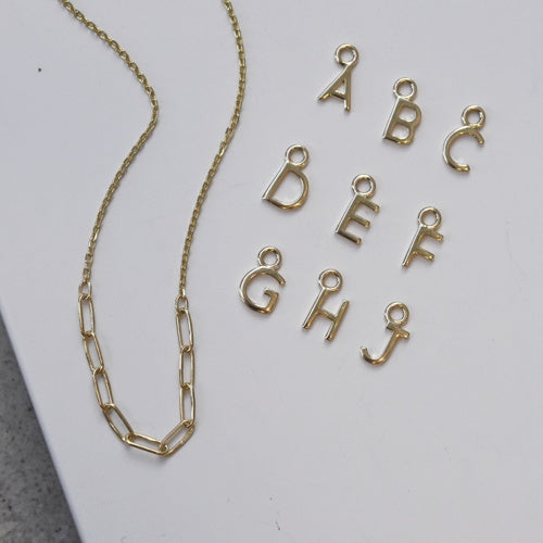 Mini initial hot sale necklace gold