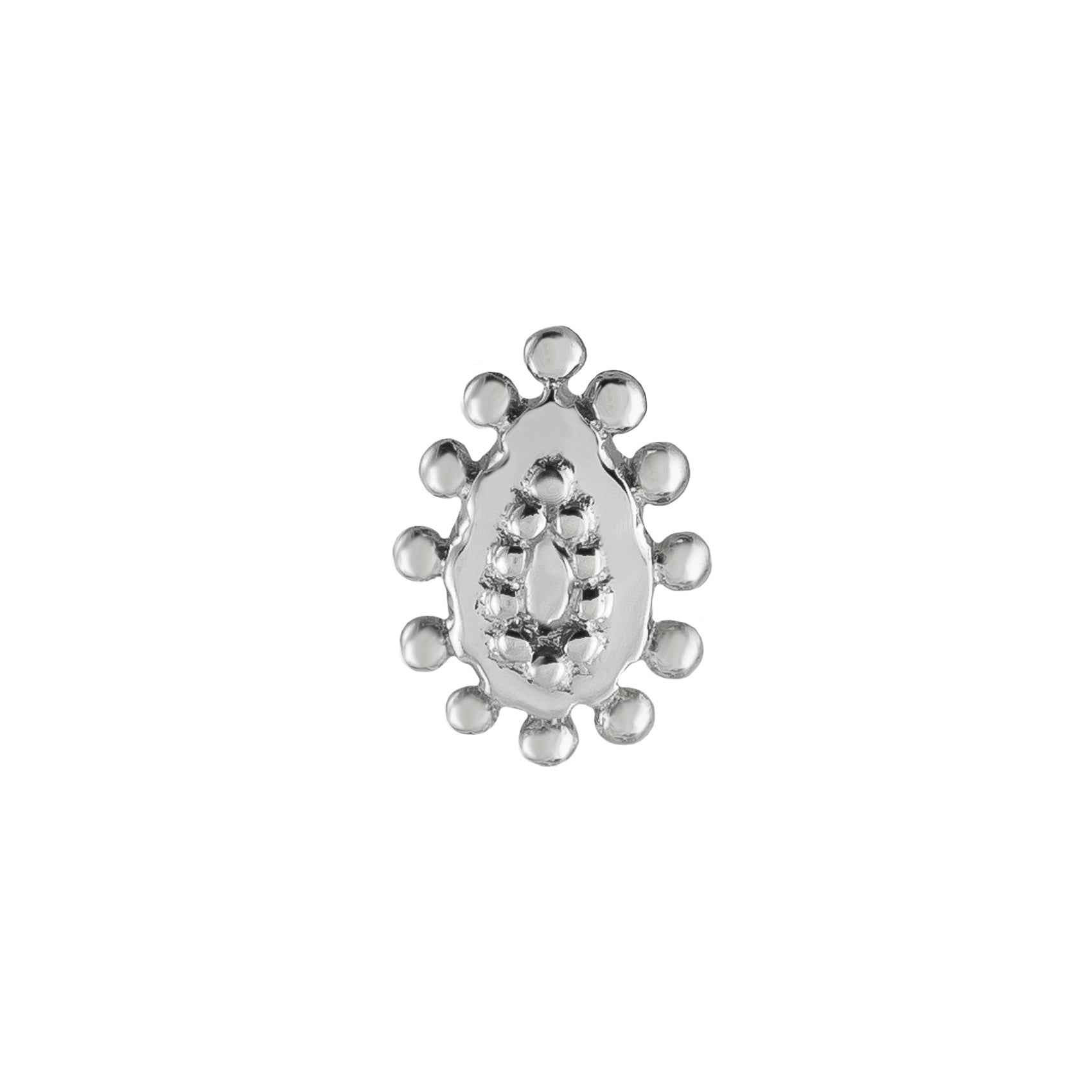 METIER BY TOMFOOLERY DALA DETAILS BOLD WHITE GOLD TEAR STUD