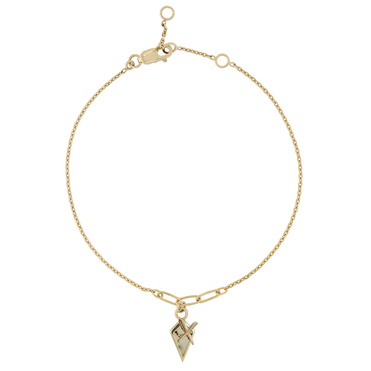 Dendrite Opal Power &amp; Initial Eiffel Details Bracelet