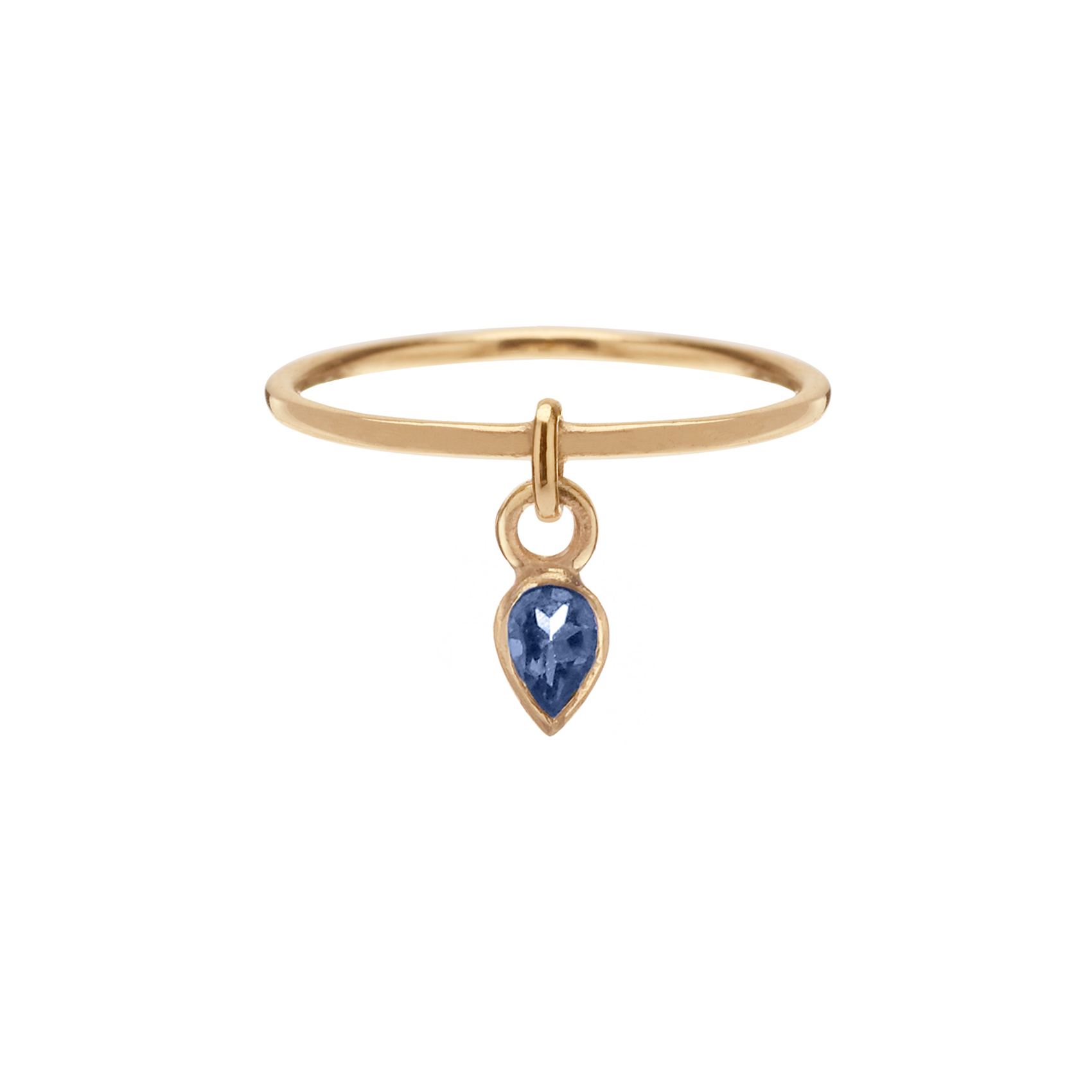 Pear Cut Sapphire Drop Ring