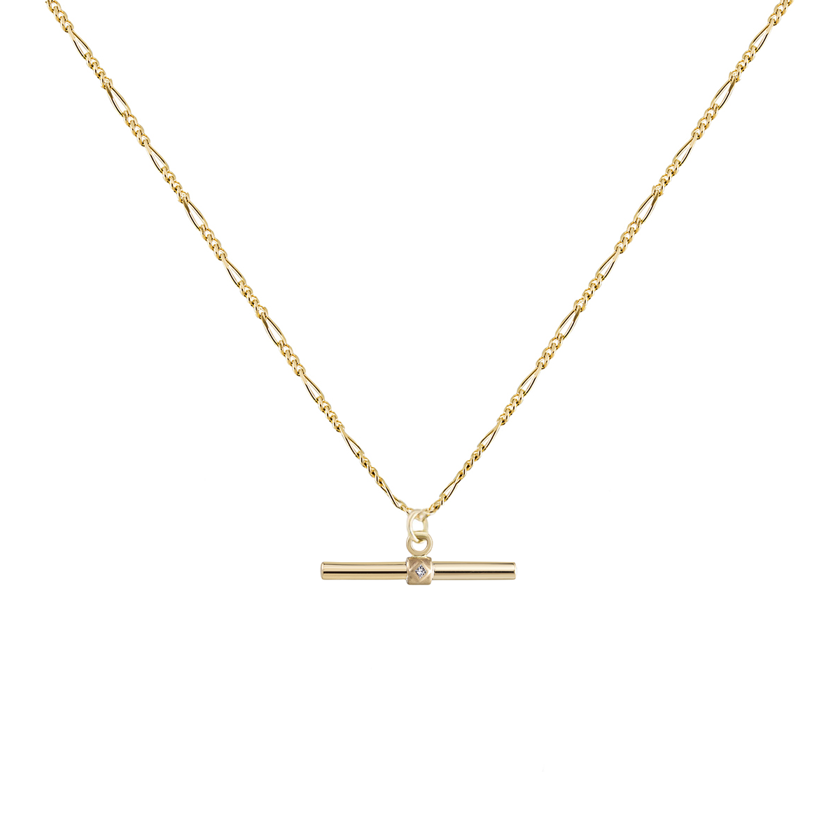 Métier by tomfoolery London Heavy Chain with Long Diamond T Bar Plaque