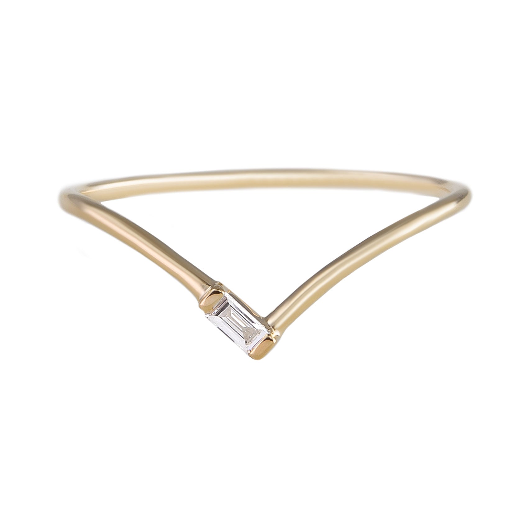 métier by tomfoolery Baguette Diamond Stacking Rings - single baguette