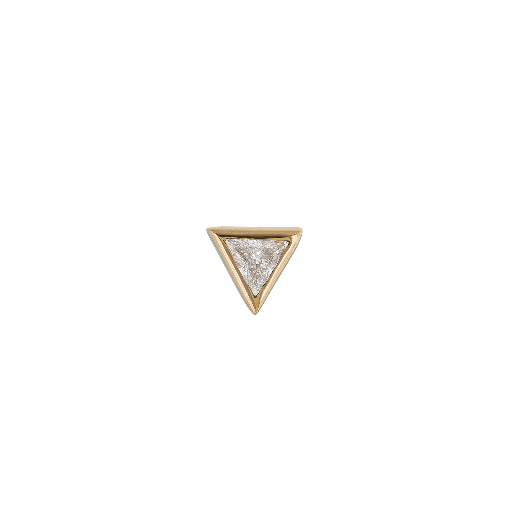 Metier by tomfoolery 9ct Yellow Gold Bezel Set Trillion Diamond Stud Earring