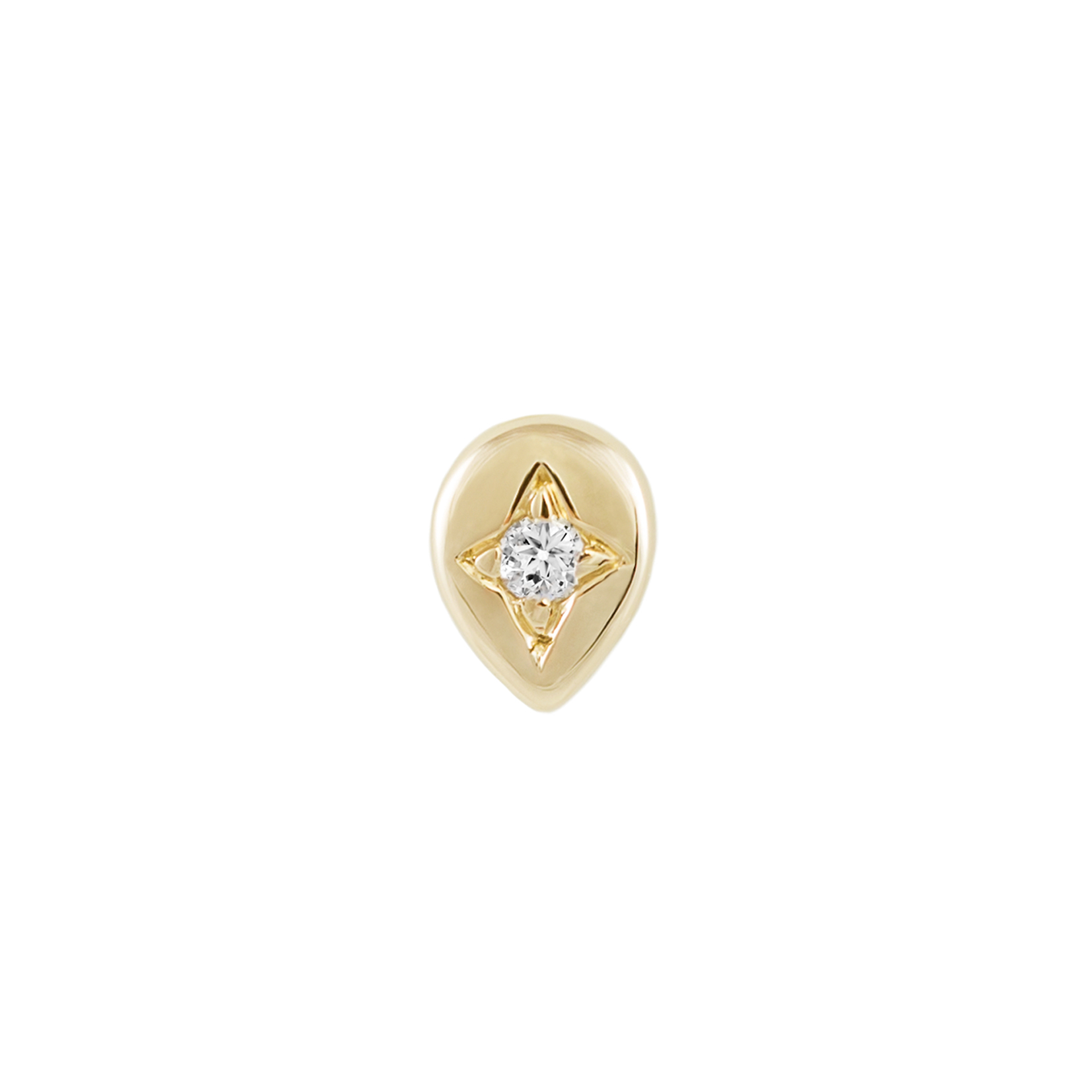 Métier by tomfoolery Star Set Diamond Studs. Tear. Solid 9ct Yellow Gold.