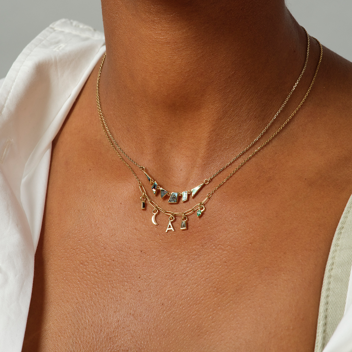 Tesserae Mother Of Pearl Mini Necklace