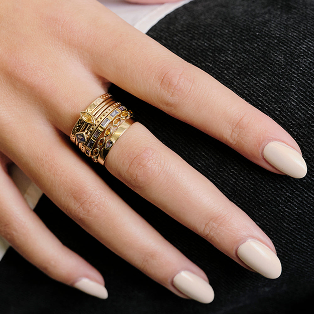 Tanzanite Flat Stacking Bands