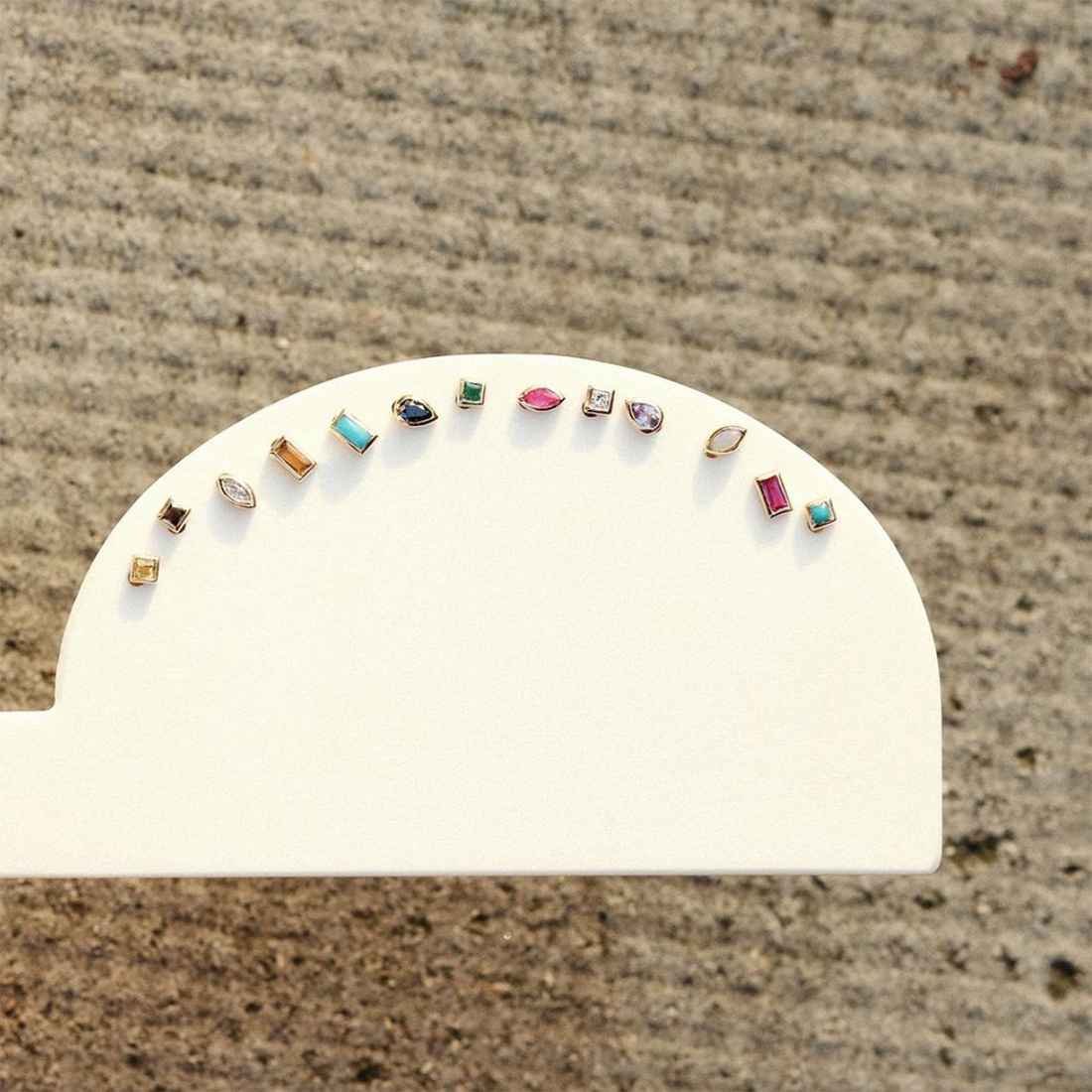 Métier by tomfoolery mini bezel set pear gemstone stud