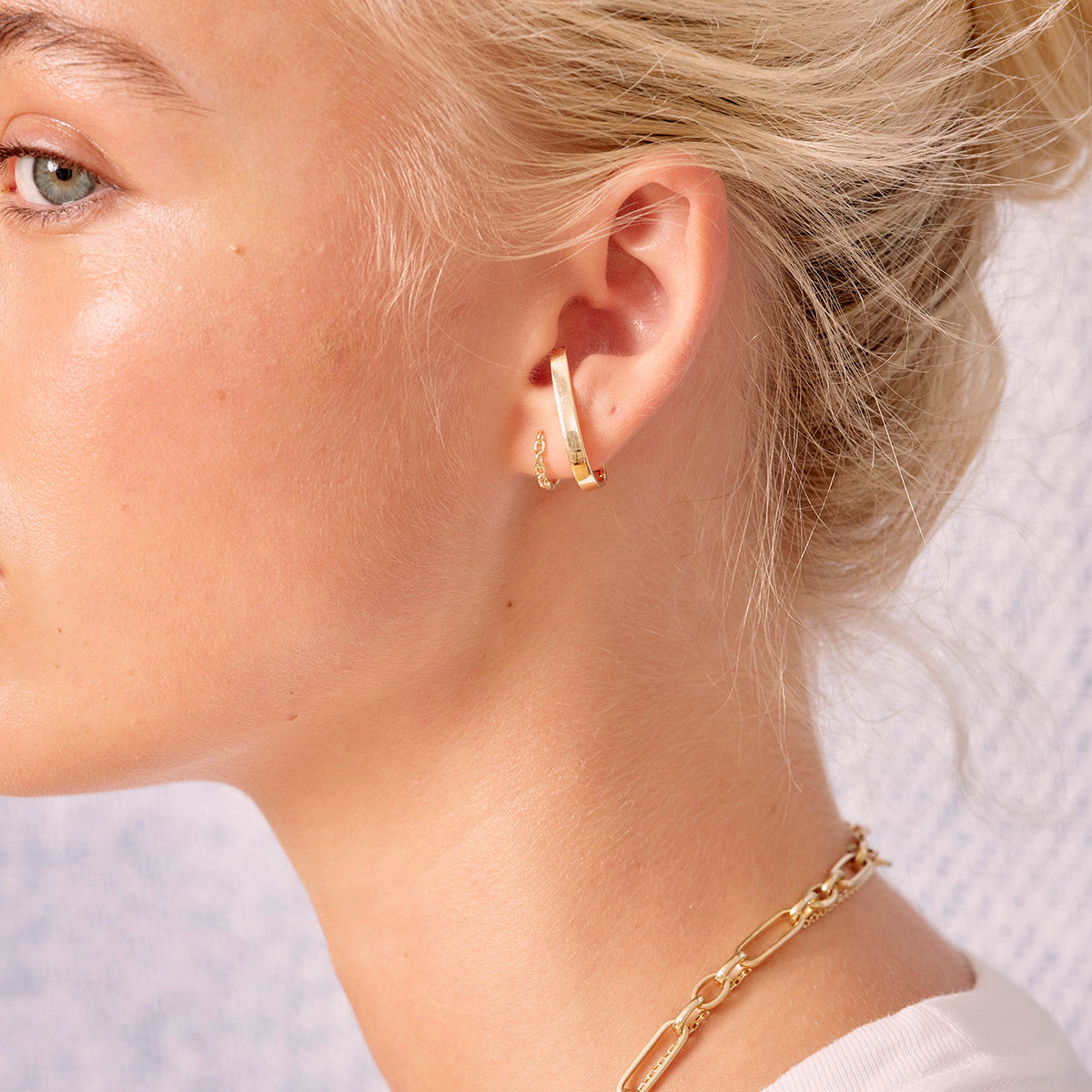 Metier by tomfoolery 9ct yellow gold chain huggie