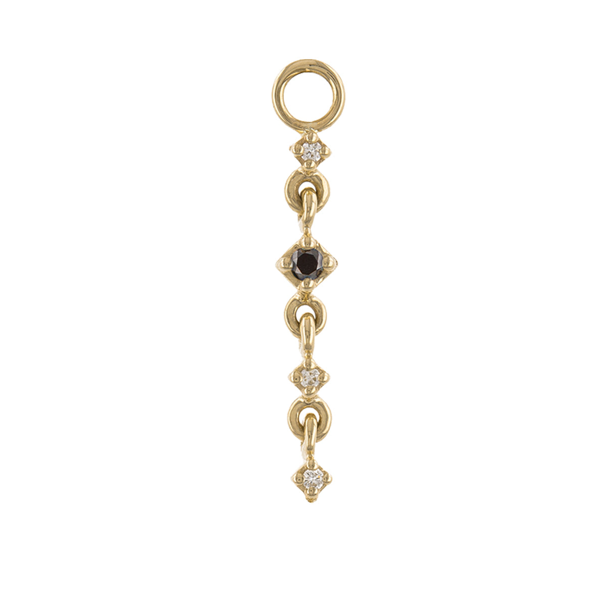 Metier by tomfoolery Petite Short Drop Plaques 9ct Yellow Gold, White Diamond, Black Diamond