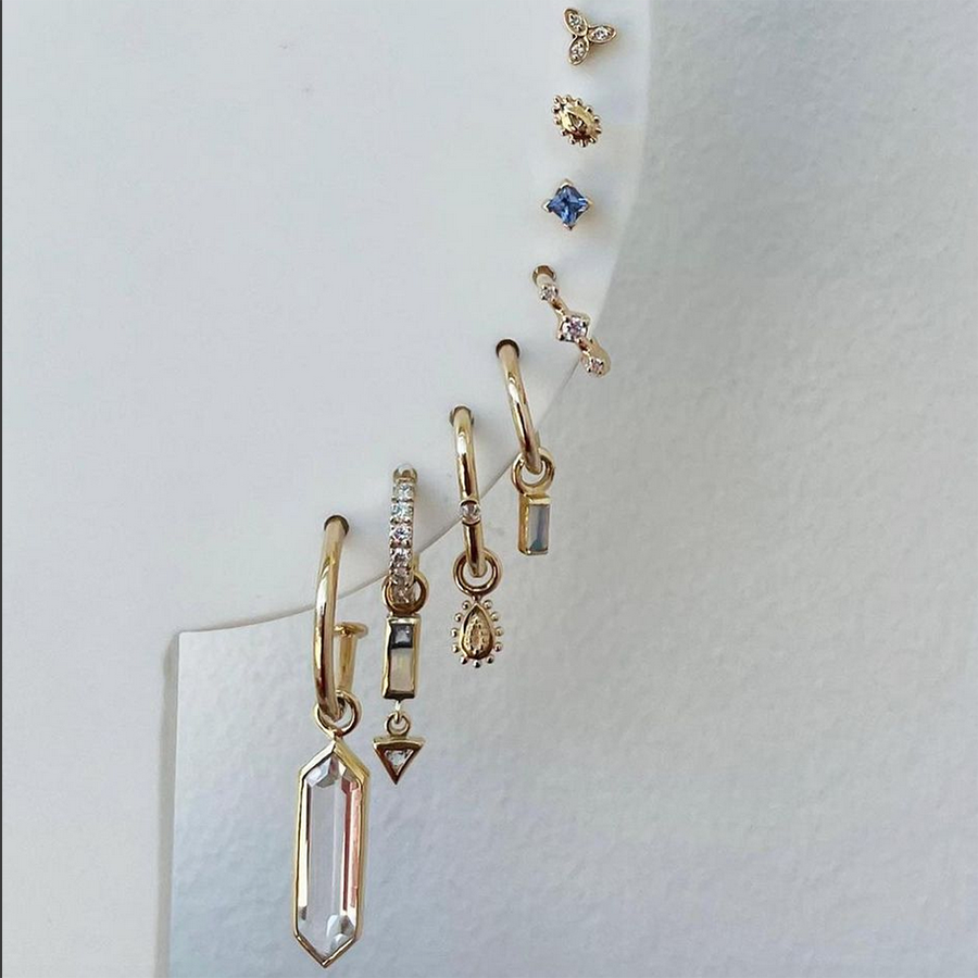 Métier by tomfoolery mini claw set princess cut stud ruby