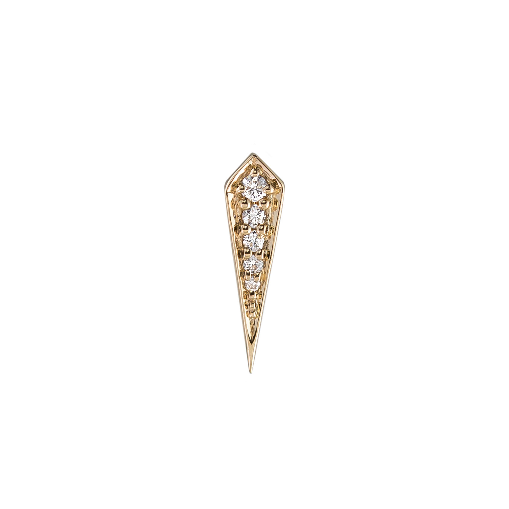 Metier by tomfoolery Gemstone Long Point Rhombus Stud Earring. White Diamond.