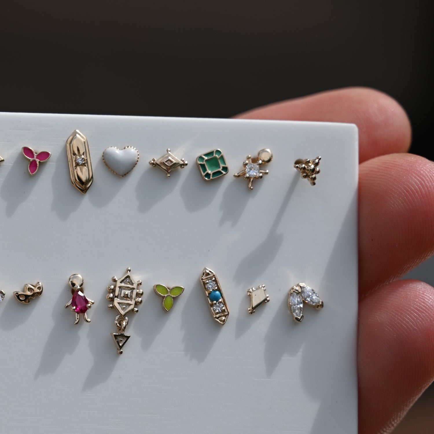 metier by tomfoolery mini gold and gemstone studs