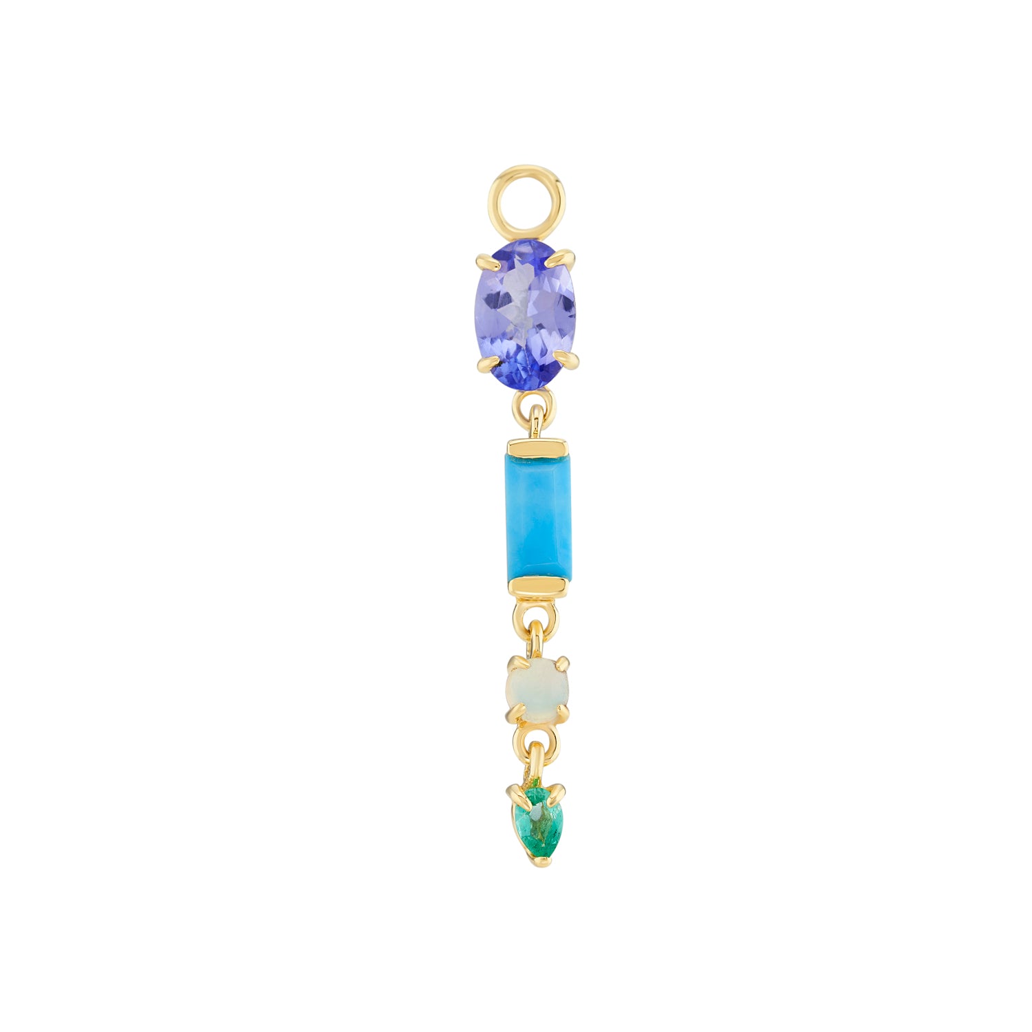 metier by tomfoolery: long gemstone claw plaque-Tanzanite, Turquoise, Opal &amp; Emerald 