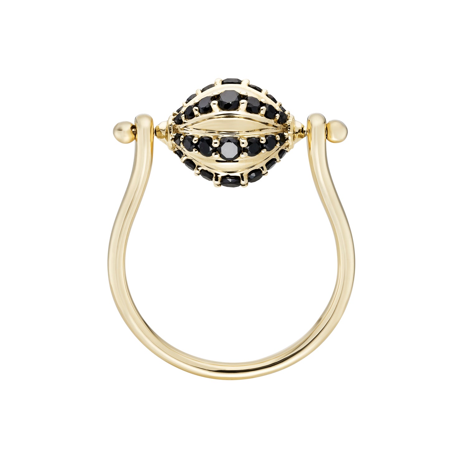 Mudra Sphere Black Diamond Spinner Ring