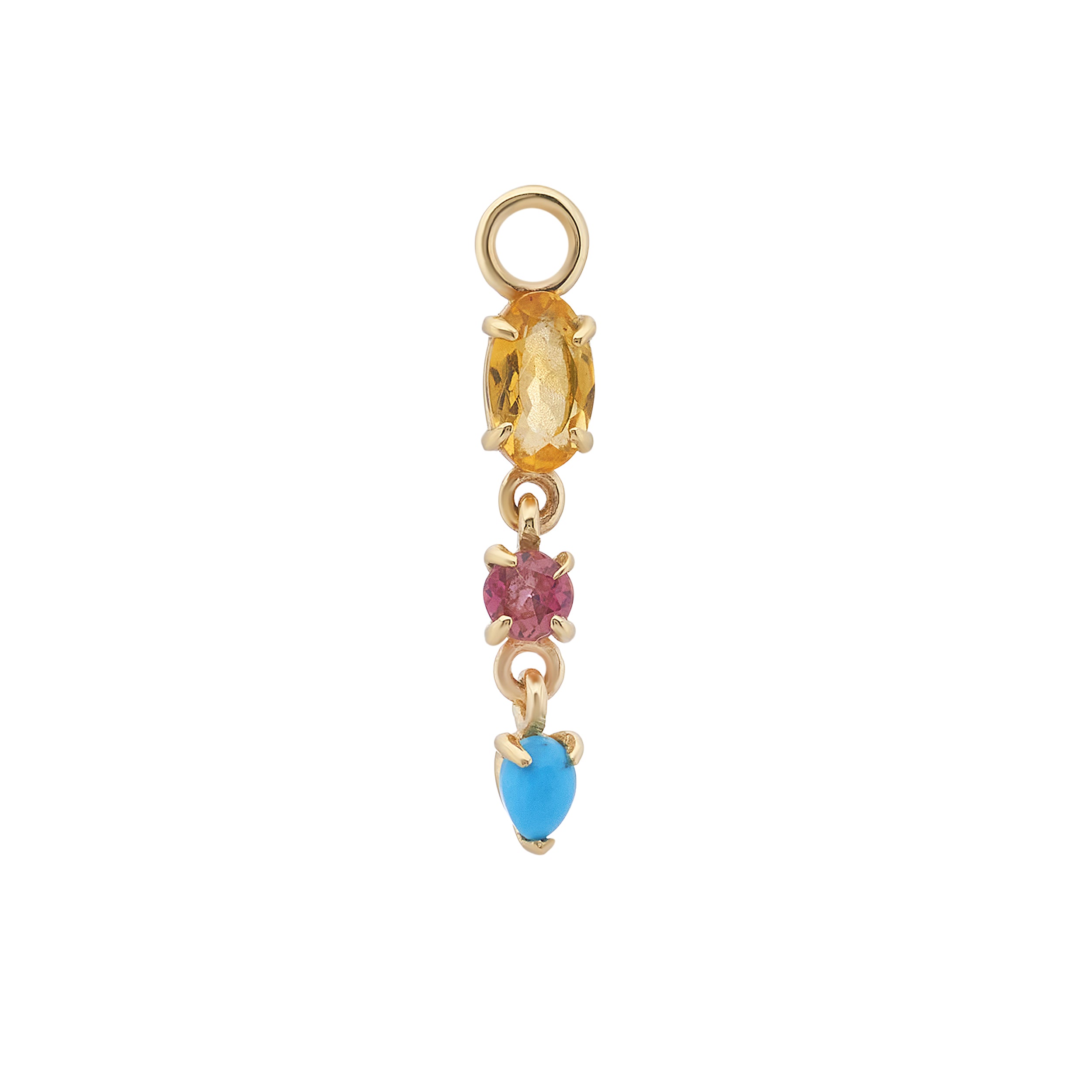 metier by tomfoolery: citrine pink tourmaline &amp; turquoise claw droplet plaque