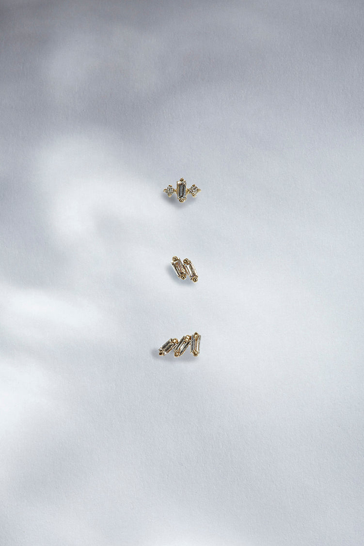 Didi Triple Baguette Diamond Stud