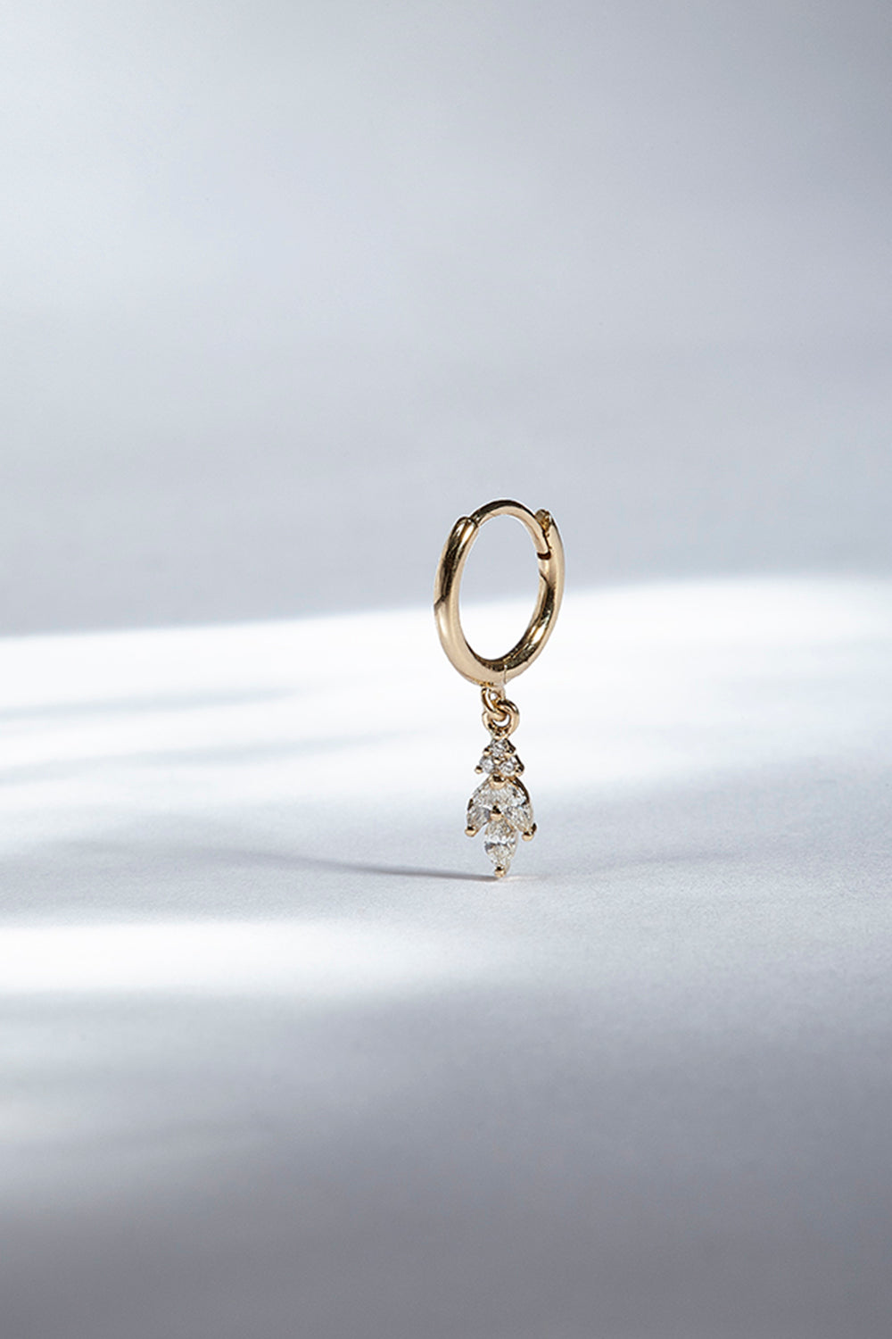 Marquise Diamond Droplet Hoop