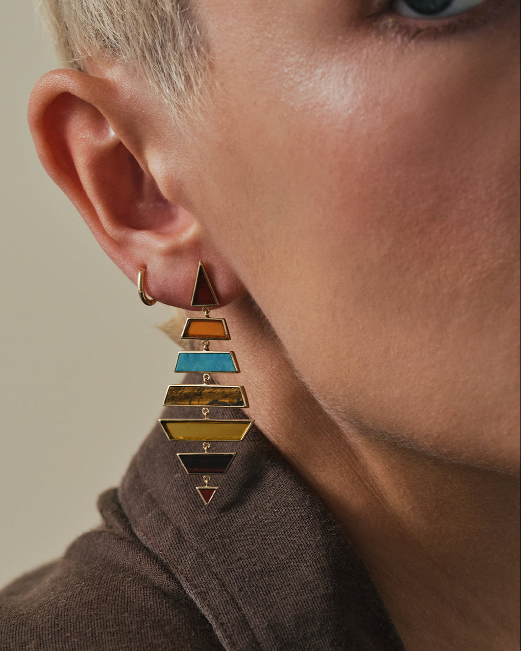 "Desert Reverie" Tesserae Kite Cascade Earrings