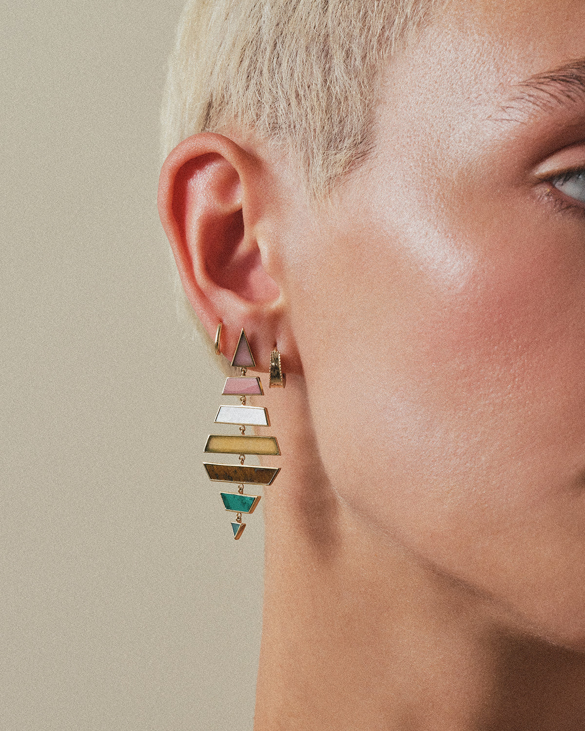 "Canyon Bloom" Tesserae Kite Cascade Earrings