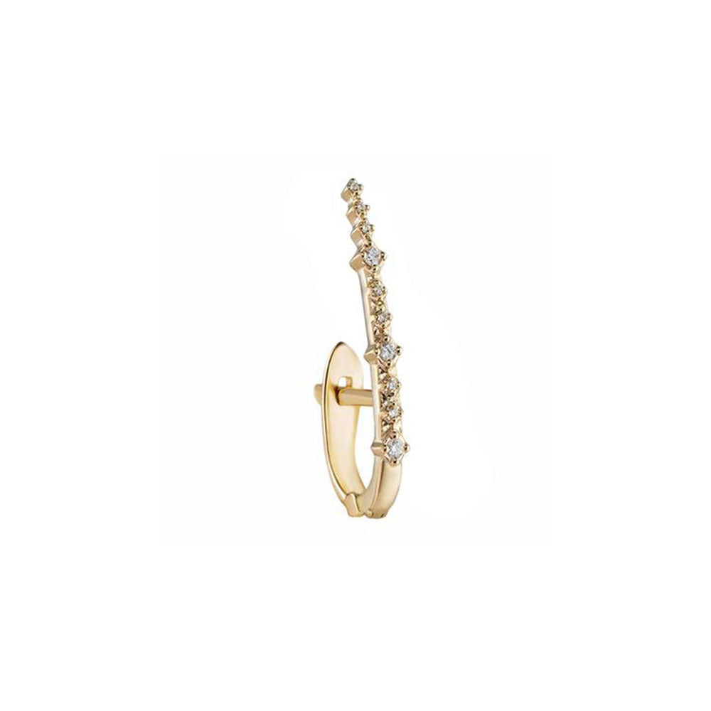 Long Claw Set Diamond Huggie