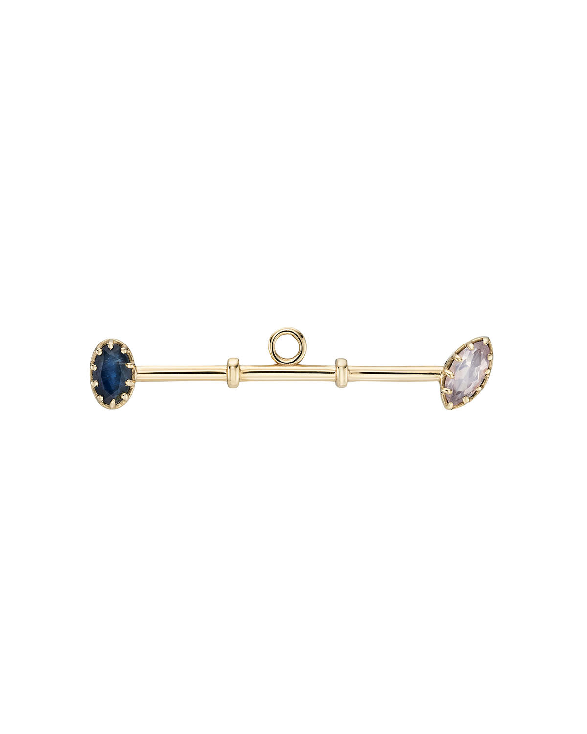AZ Oblique Blue Sapphire & Rose Quartz T-Bar