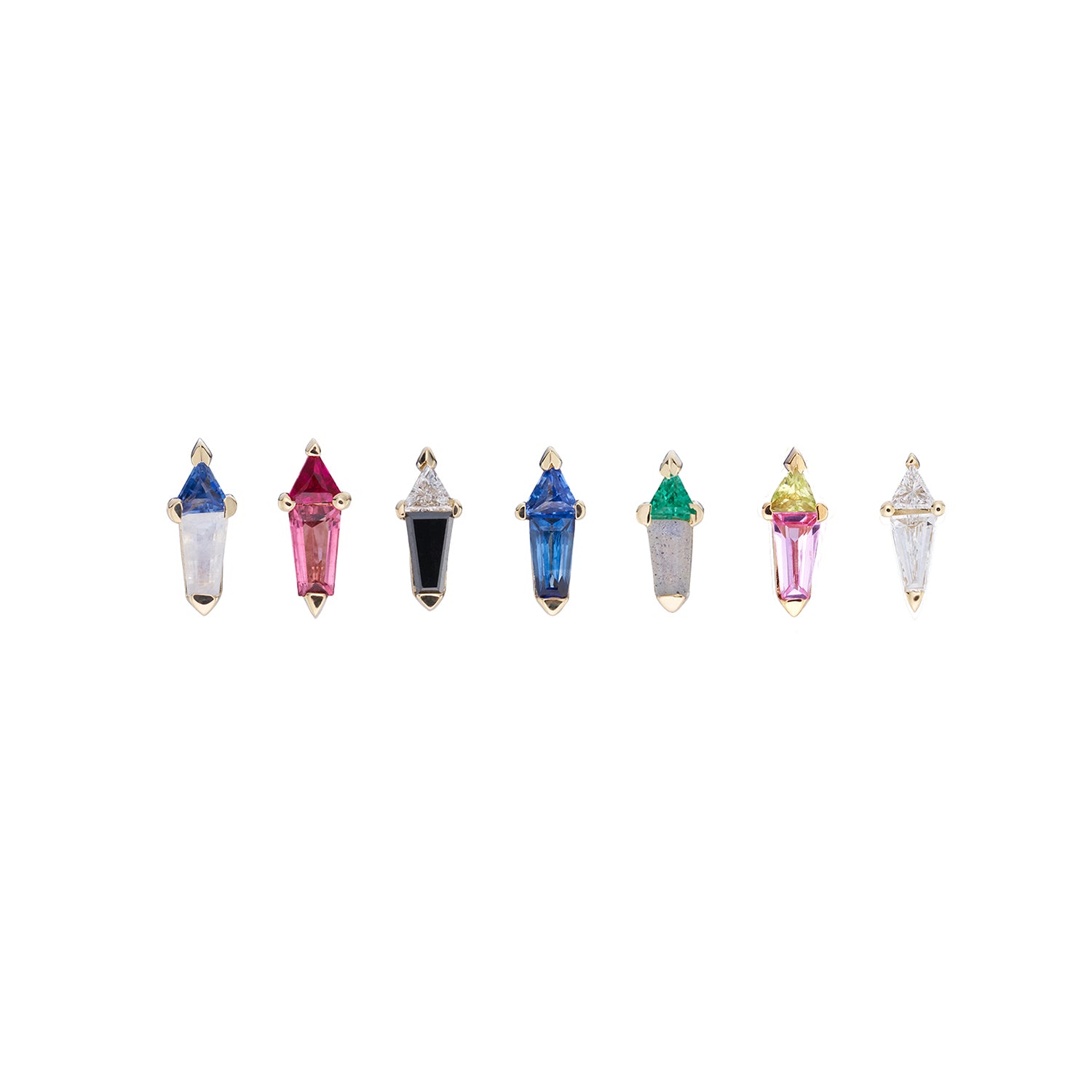 AZ Mini Prism Gemstone Stud