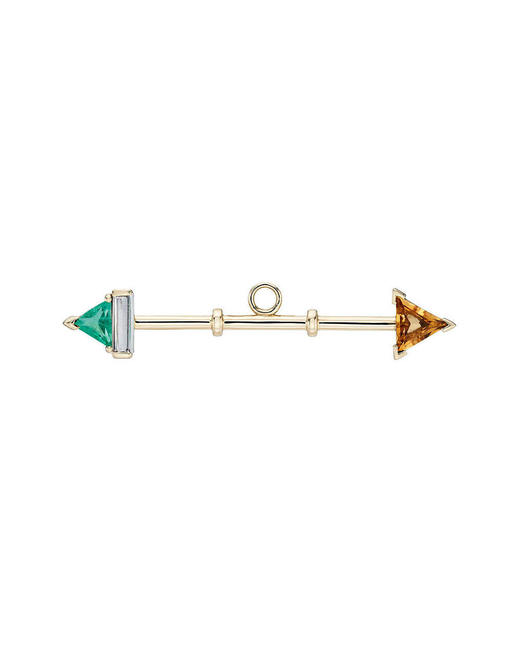 AZ Prism Emerald, White Topaz & Citrine T-Bar