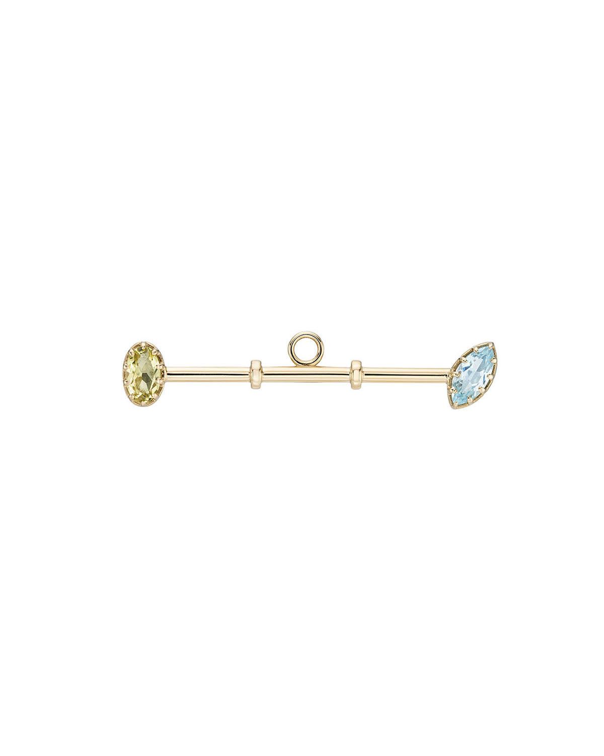 AZ Oblique Lemon Quartz & Aquamarine T-Bar