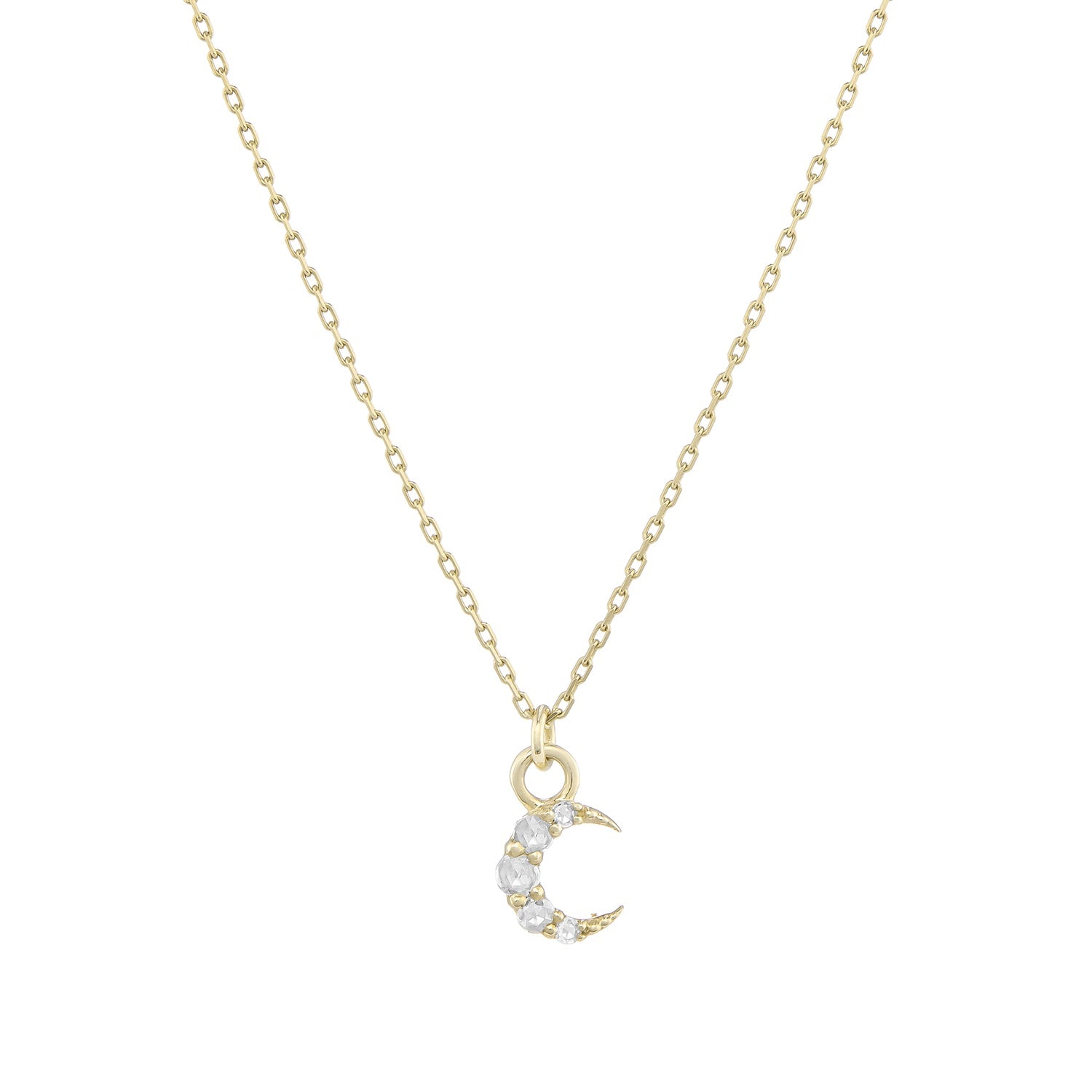 Astra Rose Cut Diamond Crescent Pendant