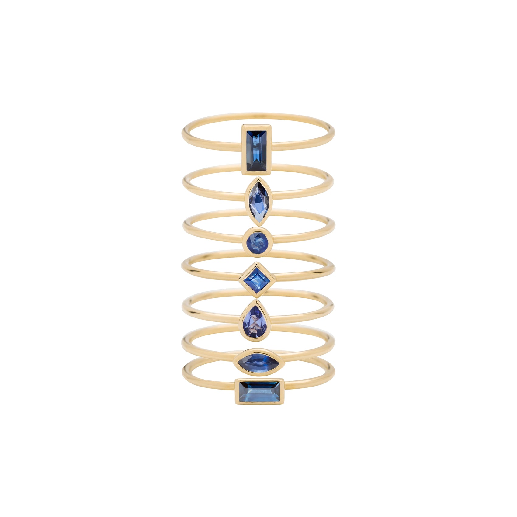 Blue Sapphire Stacking Rings