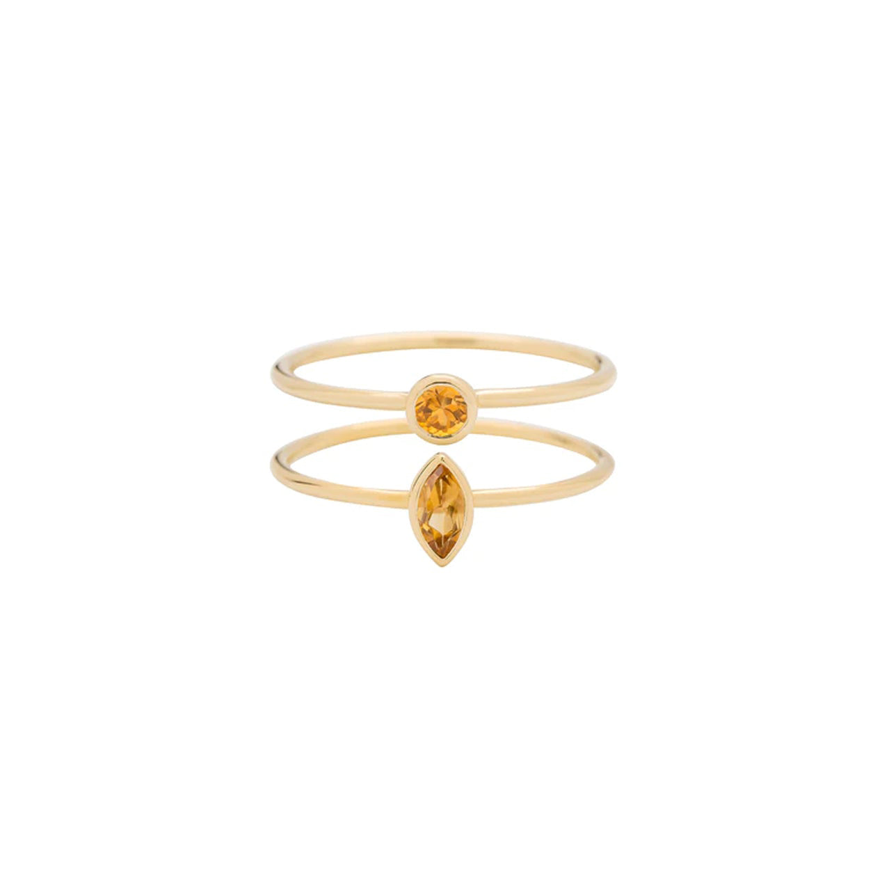 Citrine Stacking Rings