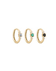 Petite Triple Gemstone Clicker Hoop