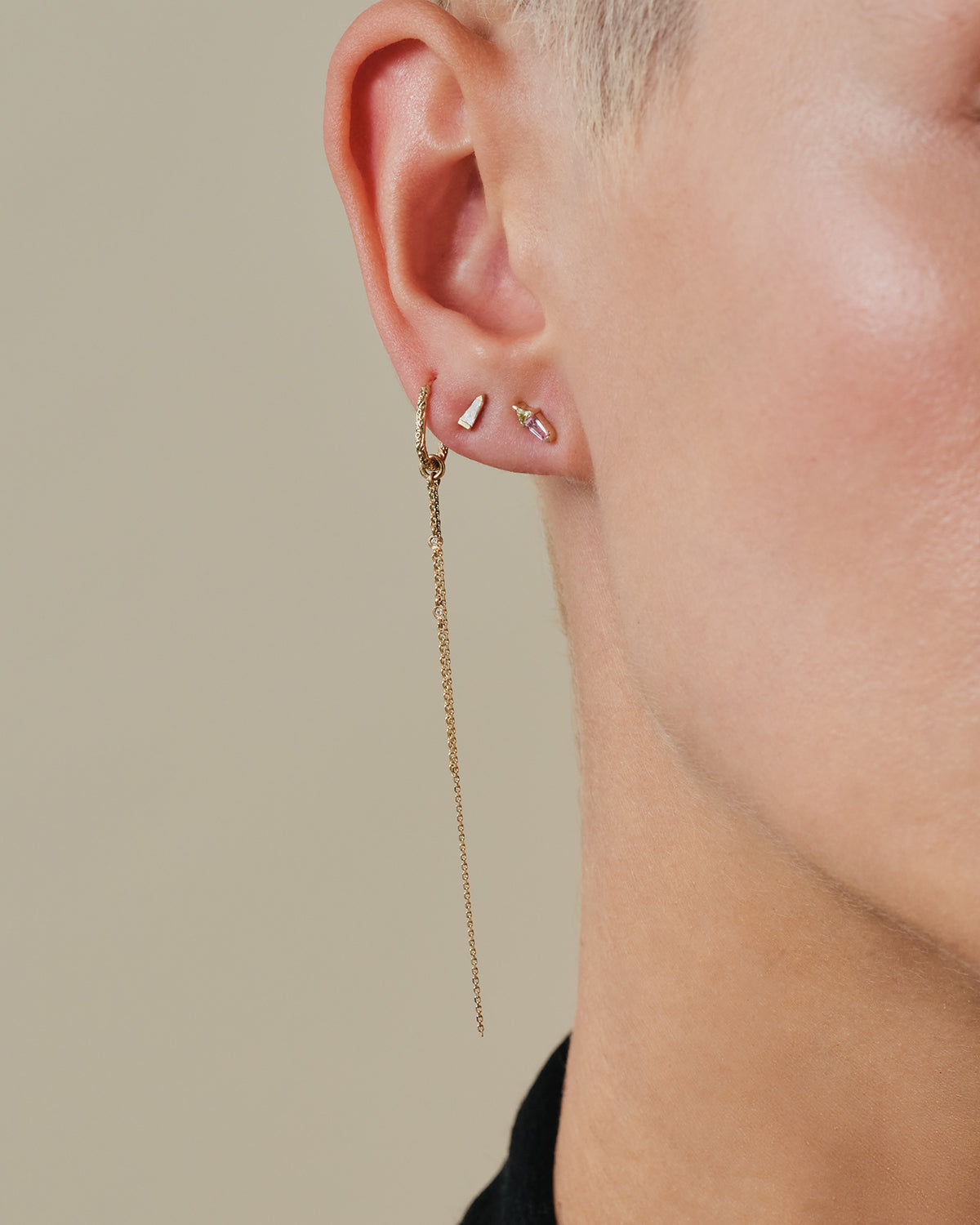 Diamond Date Flux Stud on model full look